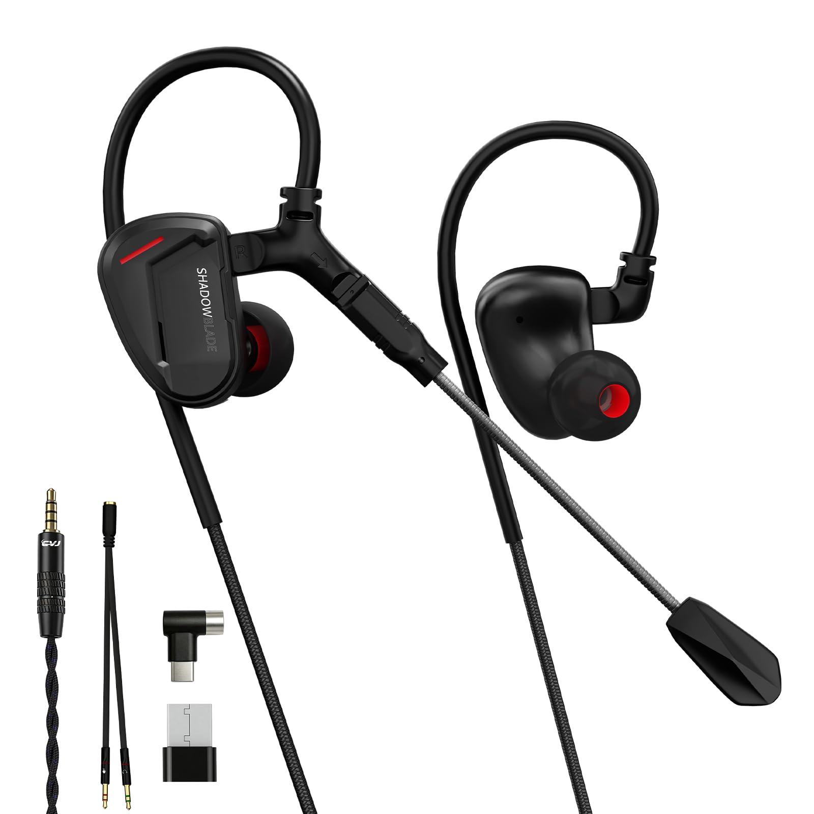 CVJ Shadow Blade ゲーミングイヤホン 振動フィードバック Amazon.com: CVJ Shadow Blade IEM Wired Gaming Earbuds, USB-C & 3.5